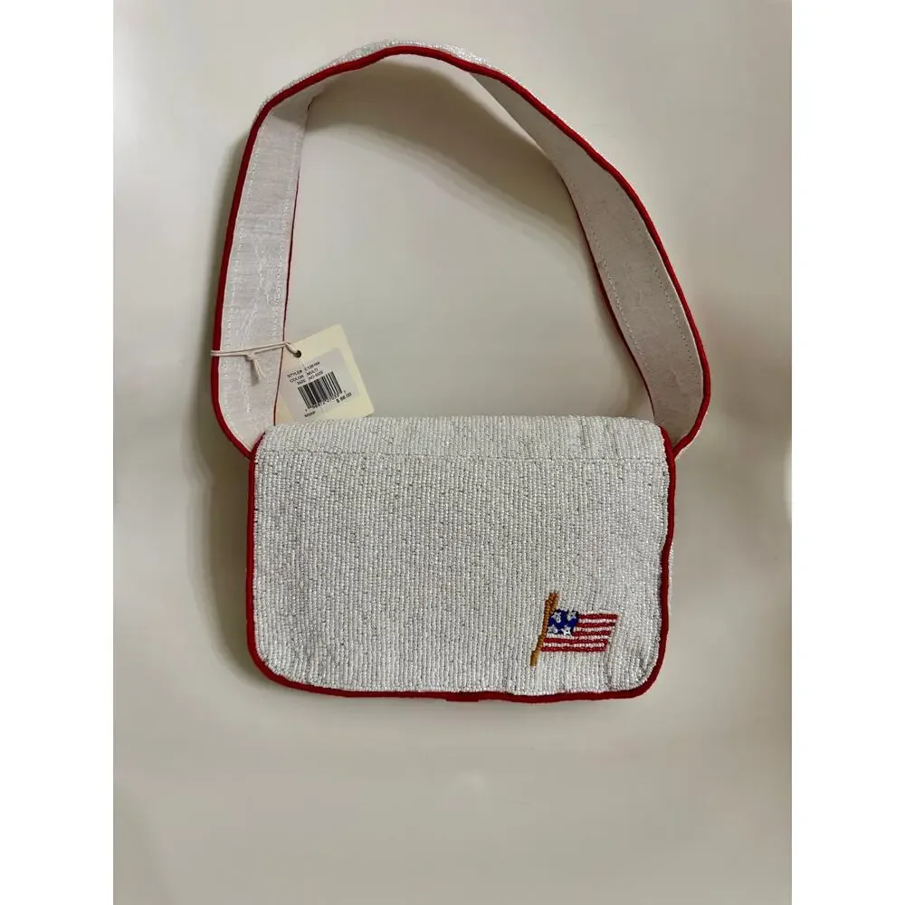 Sol & Mer Beaded Americana Truck Shoulder Bag Novelty Purse NWT
